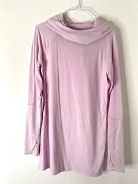 Athleta Pink Hooded Tunic Top Thumbhole Long Sleeve Soft Lightweight